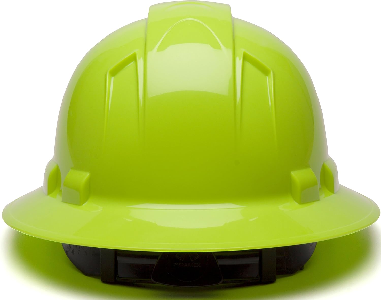 Pyramex Ridgeline Full Brim Hard Hat 4 Point Ratchet White | Full-brim sun & rain protection, HDPE shell, Ratchet suspension, Construction & utility, ANSI Z89.1 Type I Class C/G/E