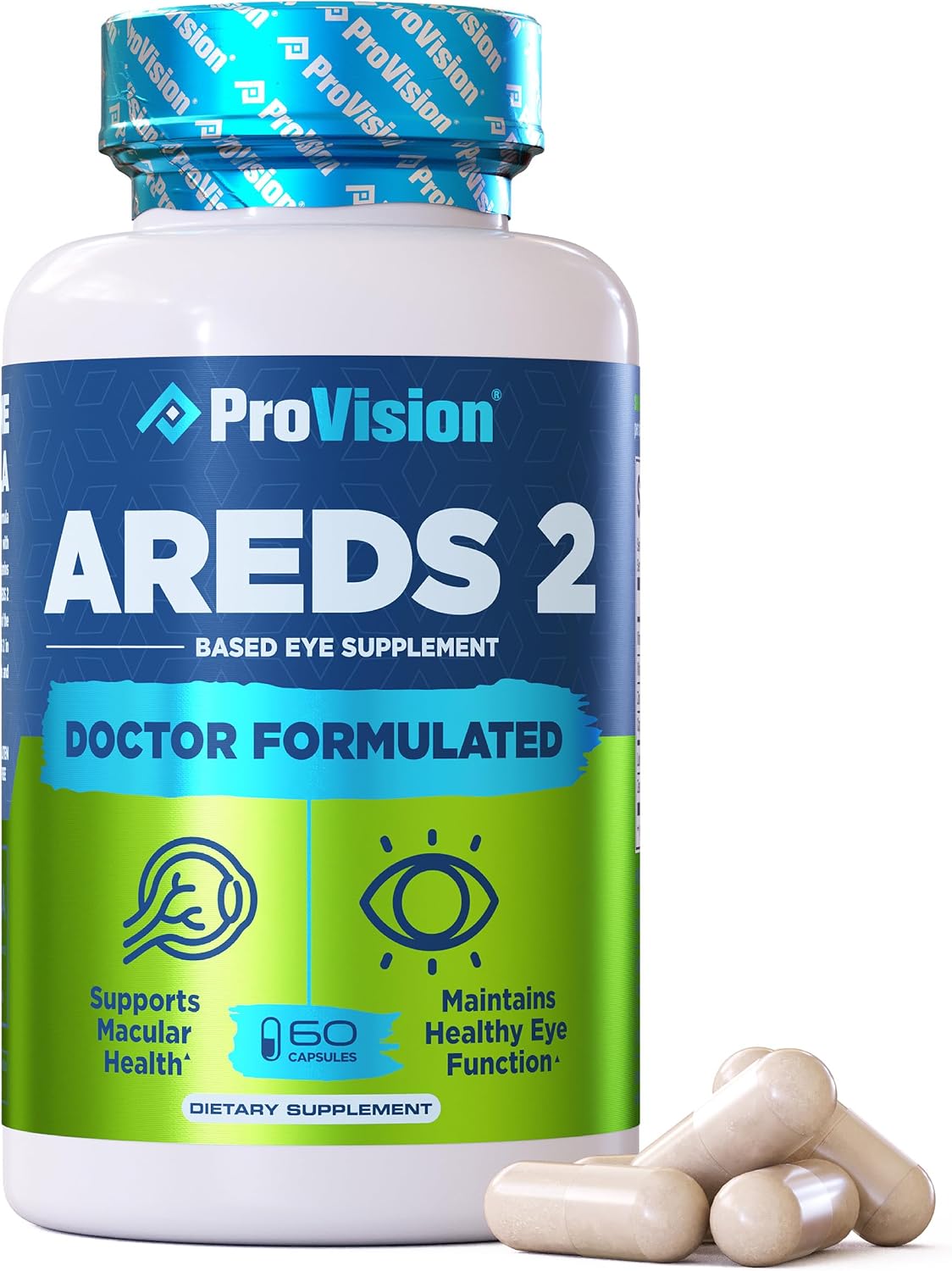 Provision AREDS 2 Eye Vitamins - Lutein and Zeaxanthin Complex, 60 Capsules | Doctor Formulated Vision Supplements for Adults with Vitamin C, E, Zinc