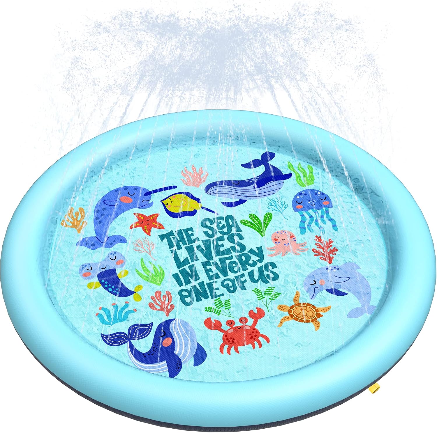 Peteast Dog Pool, Anti-Slip Splash Pad for Dogs, 67 in, Blue