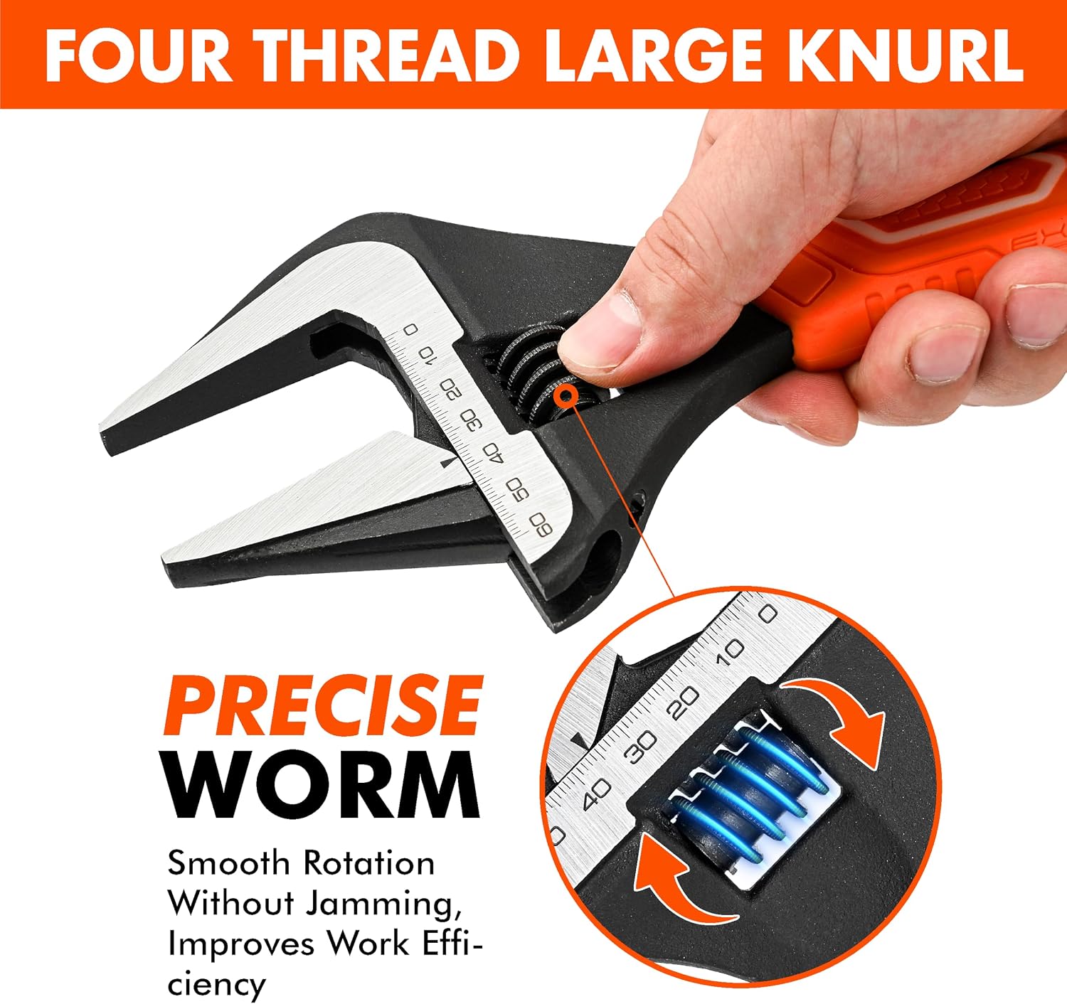 VANQUISH 12 Inch Adjustable Wrench, 2-3/8” Wide Jaw Opening Plumbing Wrench, CR-V Steel, SAE and Metric Scale Marked, With Comfort Grip Handle and Hanging Hole (3154)