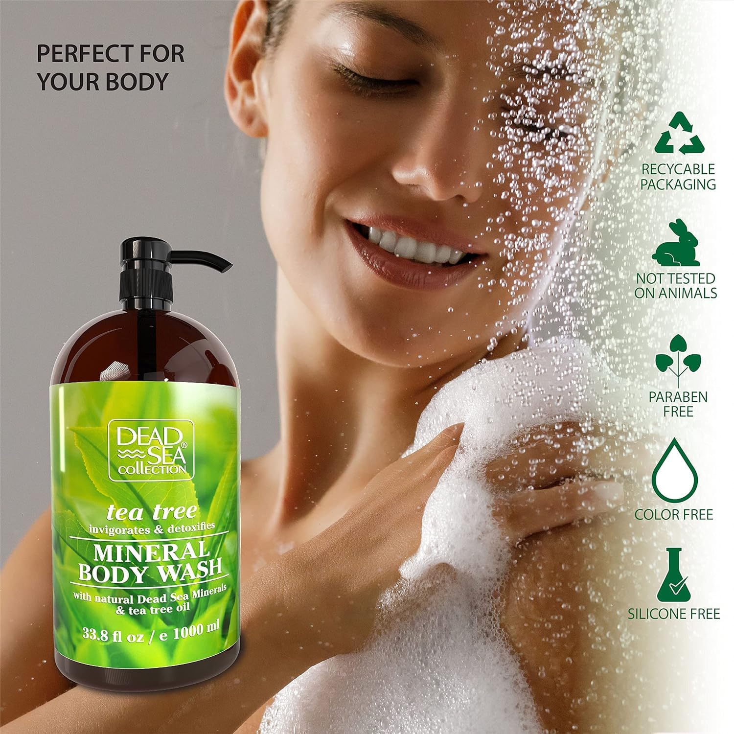 Dead Sea Collection Coconut Body Wash for Women and Men - with Pure Dead Sea Minerals and Coconut Oil - Cleanses and Moisturizes Skin - Pack of 2 (67.6 fl. oz)