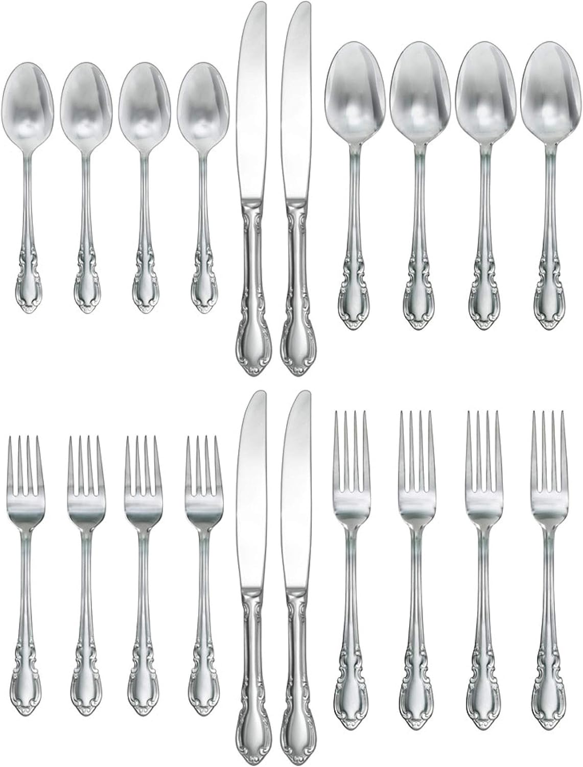 Pfaltzgraff Beckham 20-Piece Stainless Steel Flatware Set, Service for 4