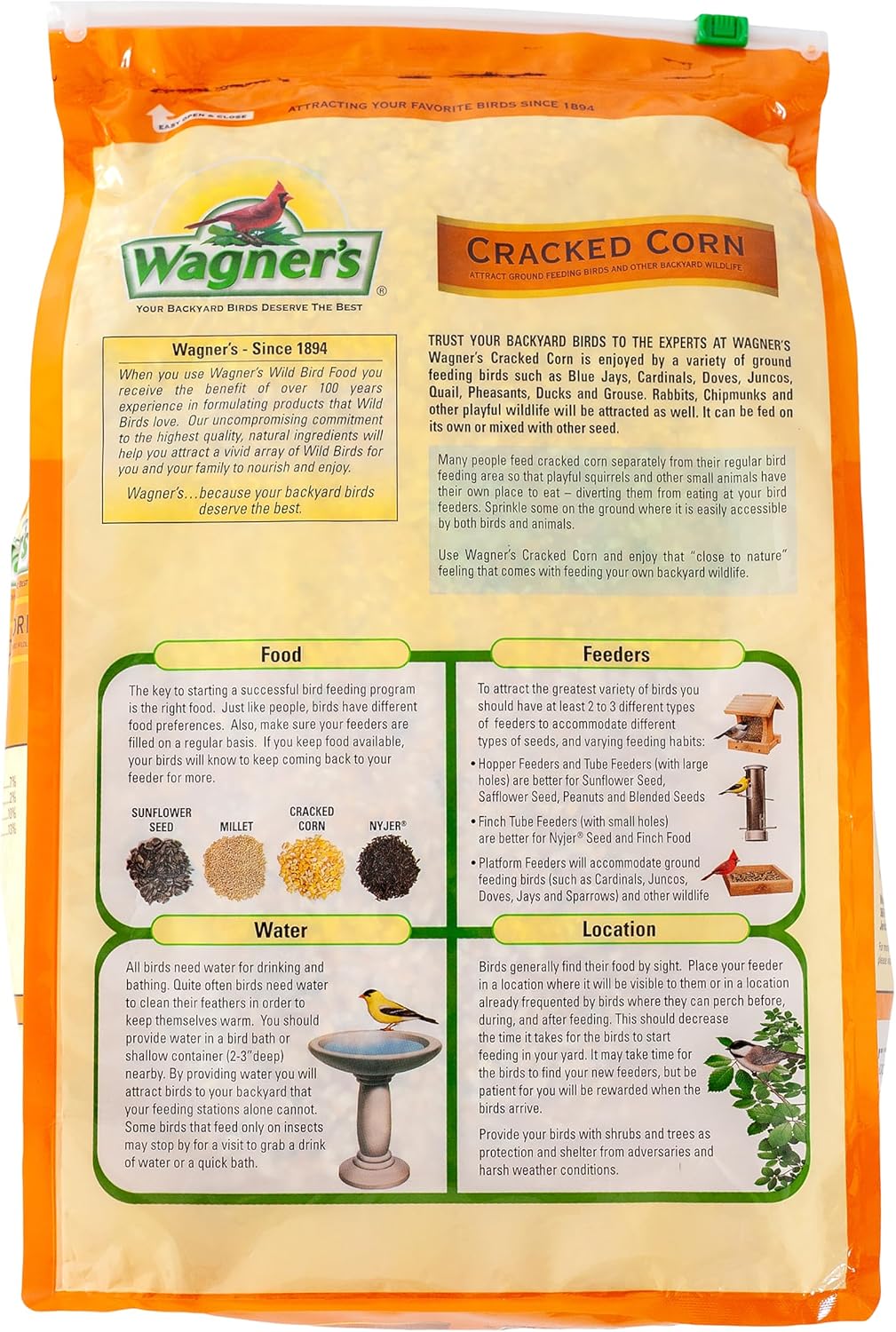 Wagner's 18542 Cracked Corn Wild Bird Food, 10-Pound Bag