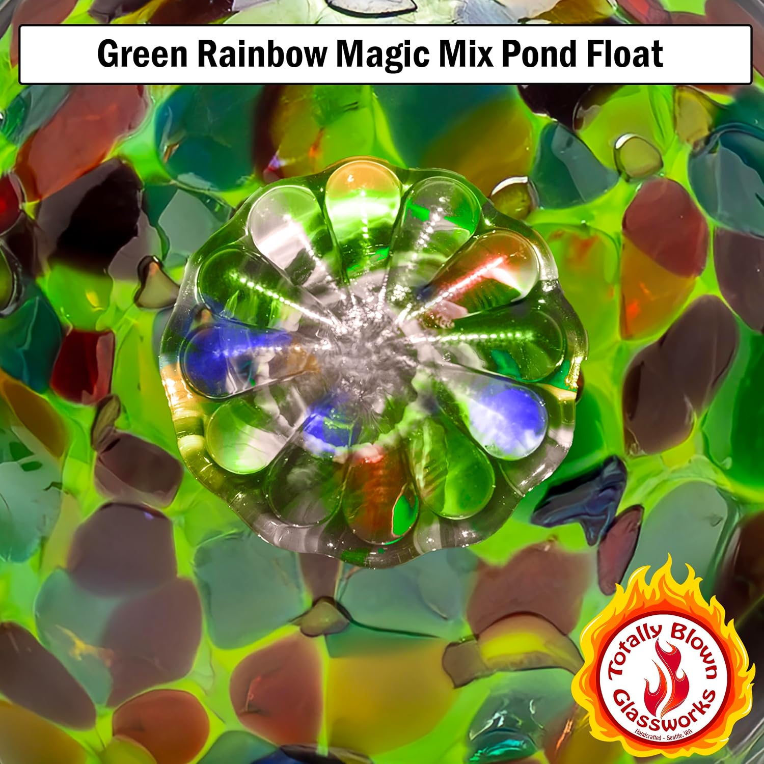 Totally Blown Glassworks Pond Float. Handmade Blown Glass, Garden Gazing Ball, Table Centerpiece
