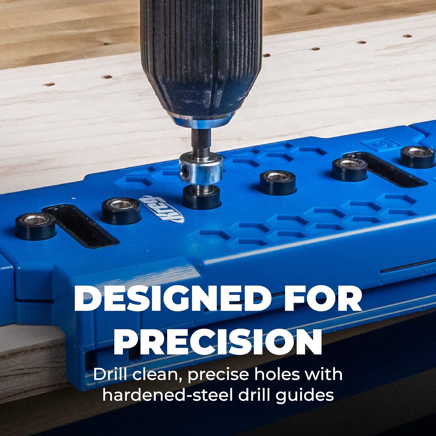 Kreg Shelf Pin Jig 1/4 Inch - Cabinet Hole Drilling Guide - Edge Aligned Precision - Adjustable Tool - KMA3225