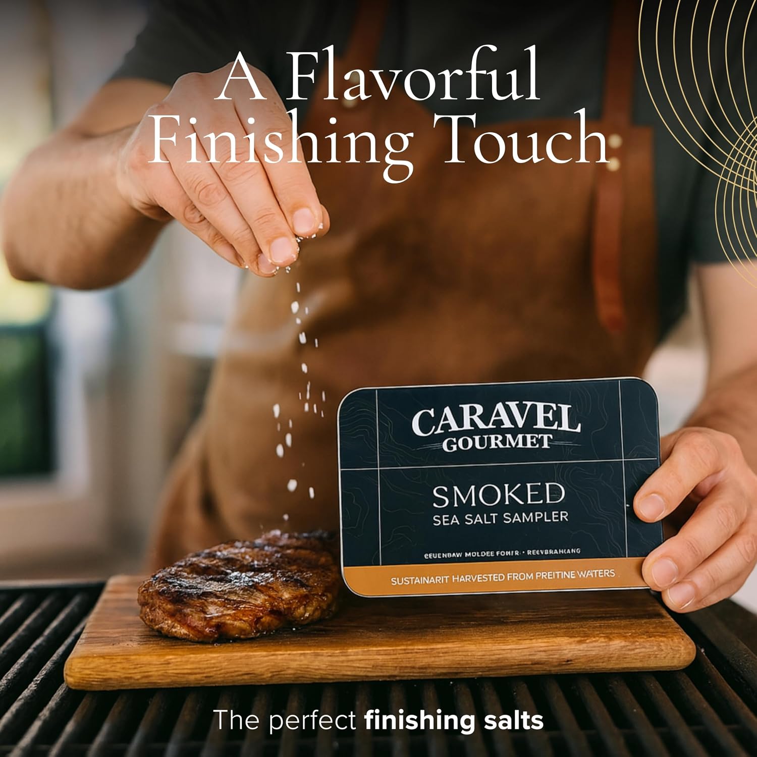 Caravel Gourmet Smoked Sea Salt Sampler, 6-Flavor Grilling Salts, 0.5 oz | Grilling & cooking salts bundle, finishing salt & spice variety pack gift for special occasions