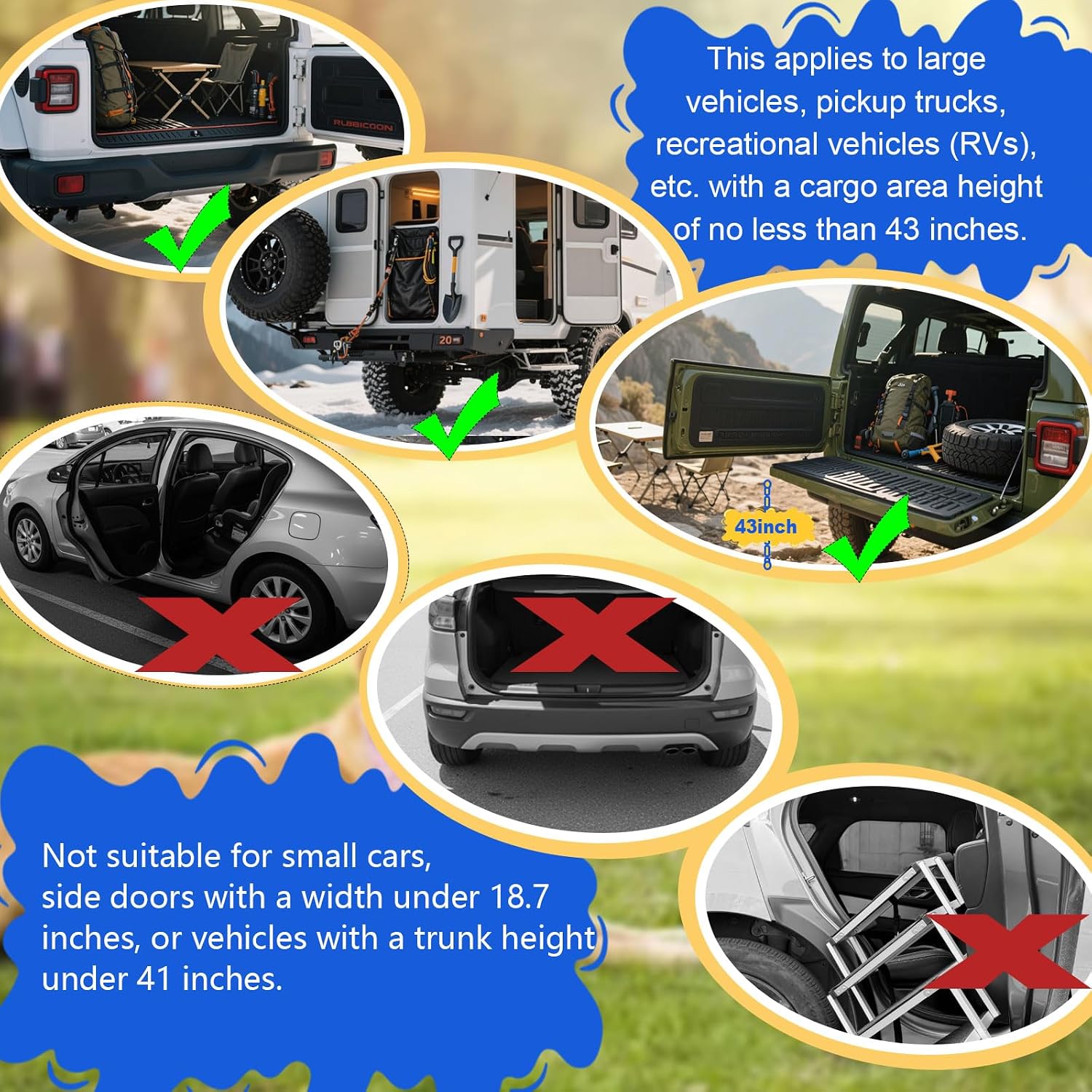 Deergym Dog Stairs for Large Dogs - 5 Step Wide 16in High 34in Foldable Dog Ramp for Car Non-Slip Surface Support up to 230lbs - Suitable for SUV,Truck, Sofas, Bed