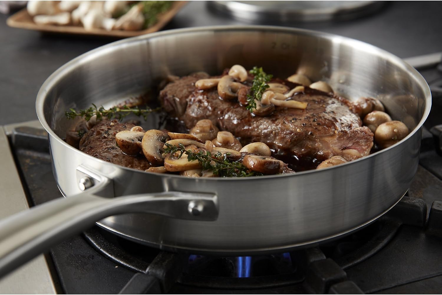 Calphalon Classic Stainless Steel Cookware Saute Pan, 3 Quart, Silver,2095189
