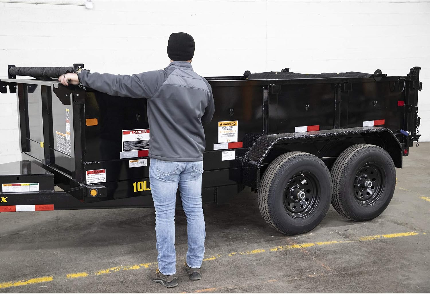 Buyers Products DTR7018 Aluminum Tarp System with Mesh Tarp, 7 x 18 Feet – Dump Body Tarp Kit, Dump Trailer Accessories, Heavy Duty Double-Stitched Hems, Brass Grommets, Telescoping Roller