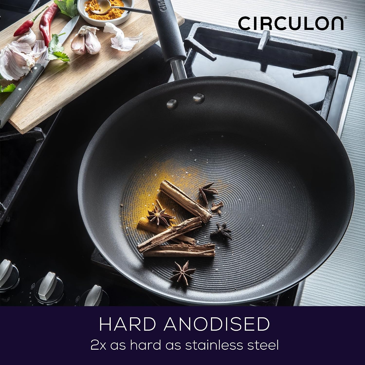 Circulon - Total - Saute Pan with Lid 28cm - Durable Non Stick - Hard Anodised - Induction - Oven and Dishwasher Safe - Lifetime Guarantee