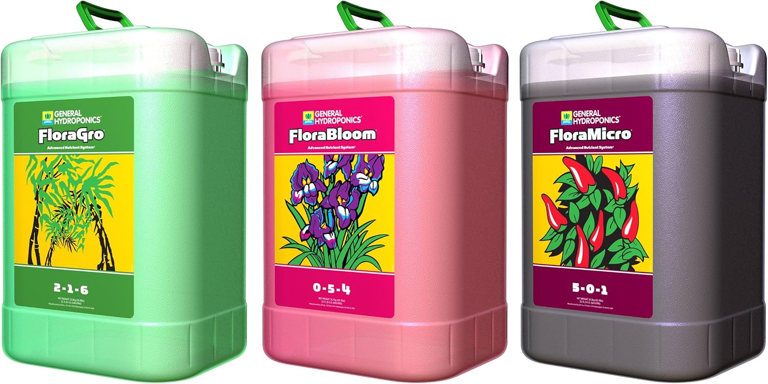 General Hydroponics FloraSeries Advanced Nutrient Fertilizer System, 3-Part Bundle with FloraMicro, FloraBloom and FloraGro, 16 oz.