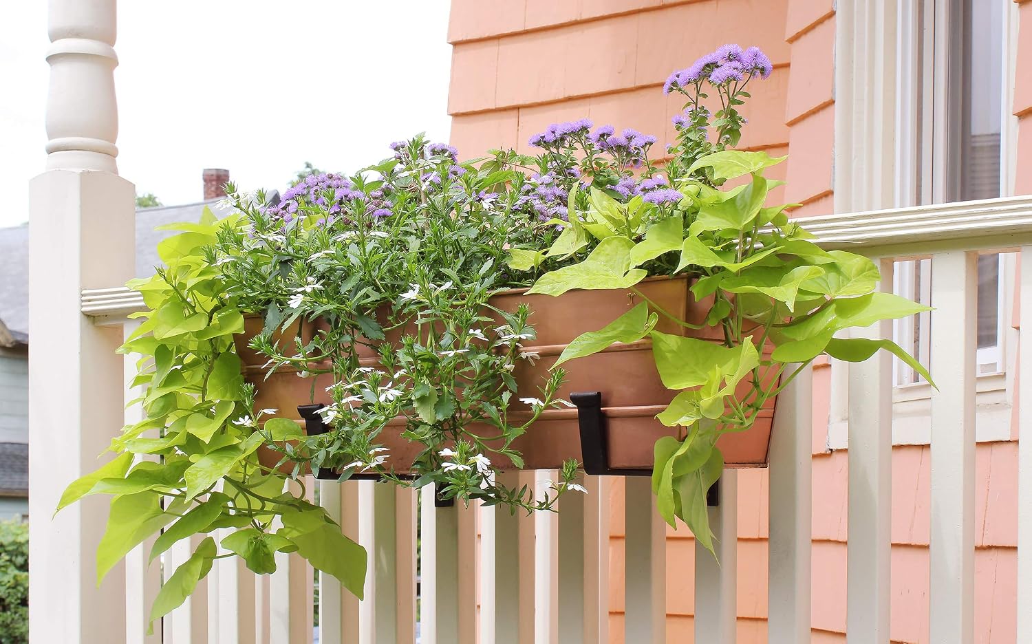 Achla Designs Galvanized Window Flower Box Planter-Green-Medium (24" L x 9.5" W x 7.5" H)