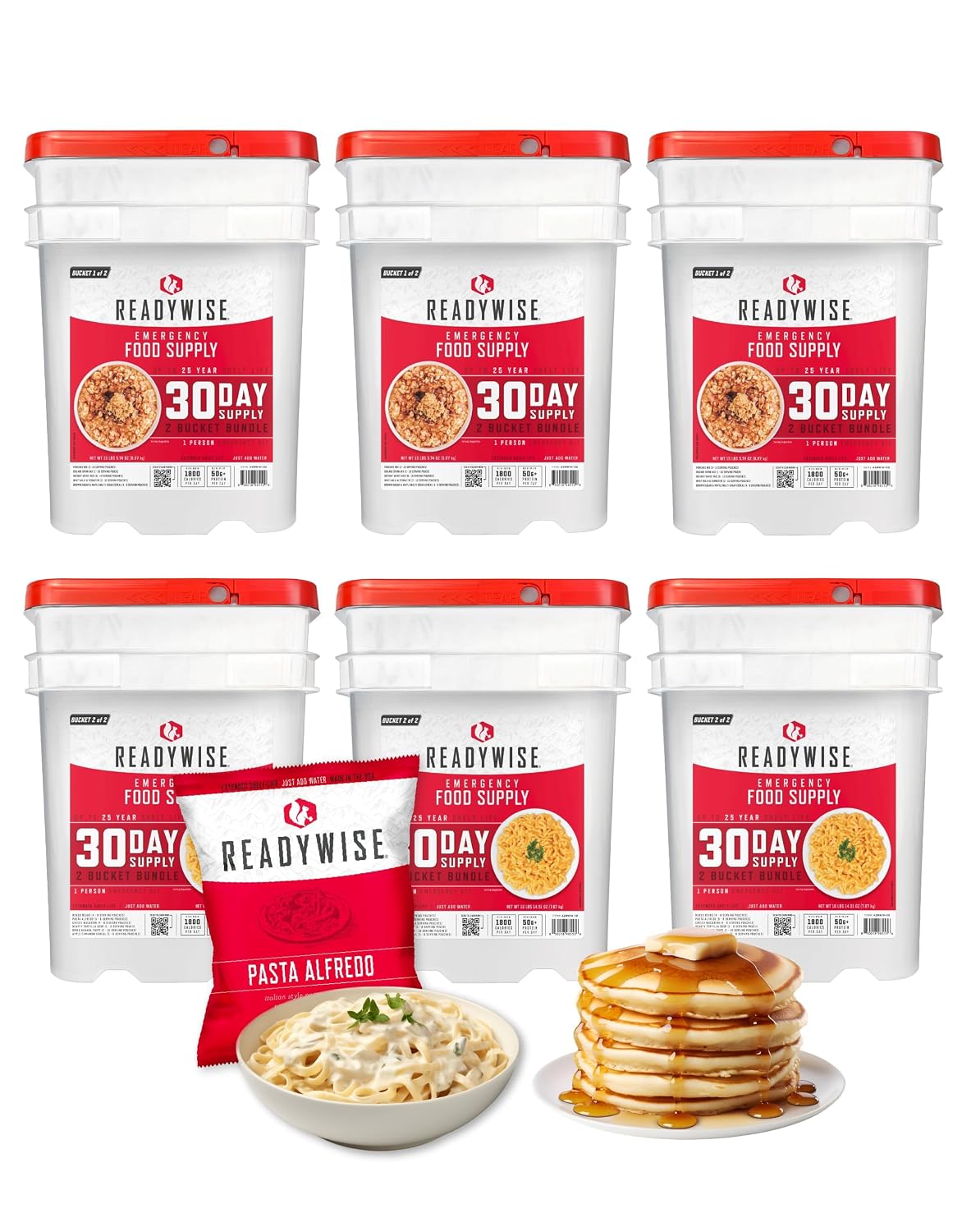 ReadyWise Emergency Food Supply - 72 Hour Survival Kit, 30 Servings of Protein Meals, Freeze Dried Food for Backpacking, Camping Essentials & Disaster Prepping Supplies, up to 25 Year Shelf Life