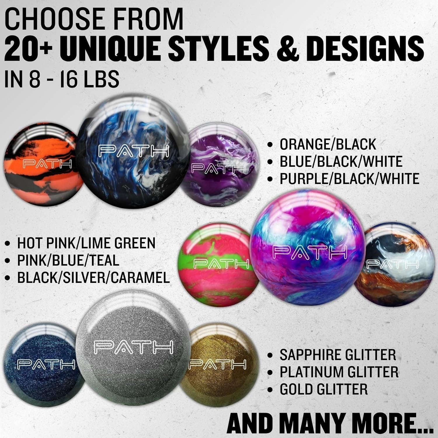 Pyramid Path Polyester Bowling Ball | Customizable with Basic Drilling Options - Great for Spare Shooting, League, Recreational, Straight Bowlers