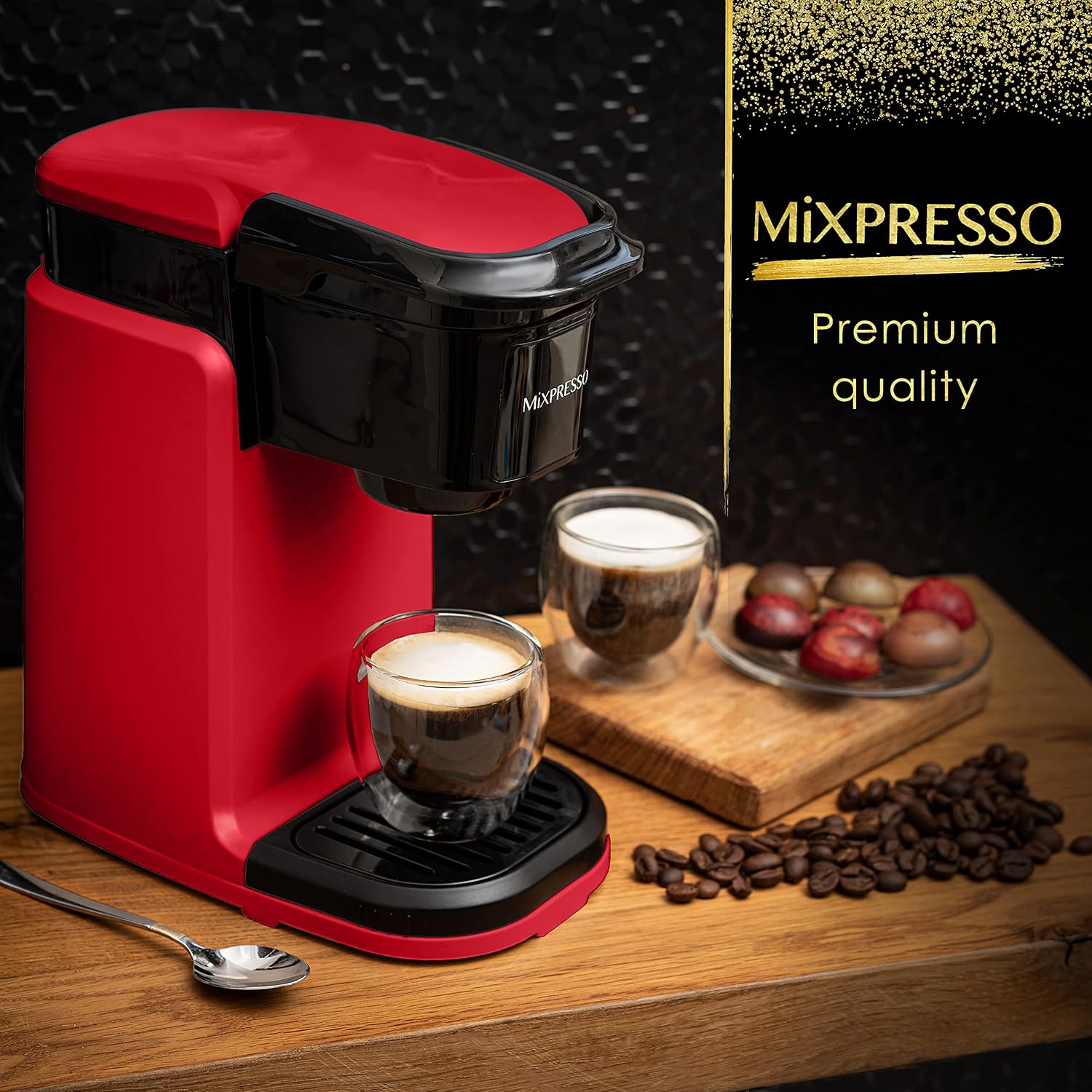 Mixpresso Single Serve Coffee Maker K Cup Coffee Maker for K Pods & Grounds | Compact 800W White Coffee Machine with 14 Oz Water Tank, Fast Brew & Auto Shut-Off, Small Design for Travel RV, Office& Dorm