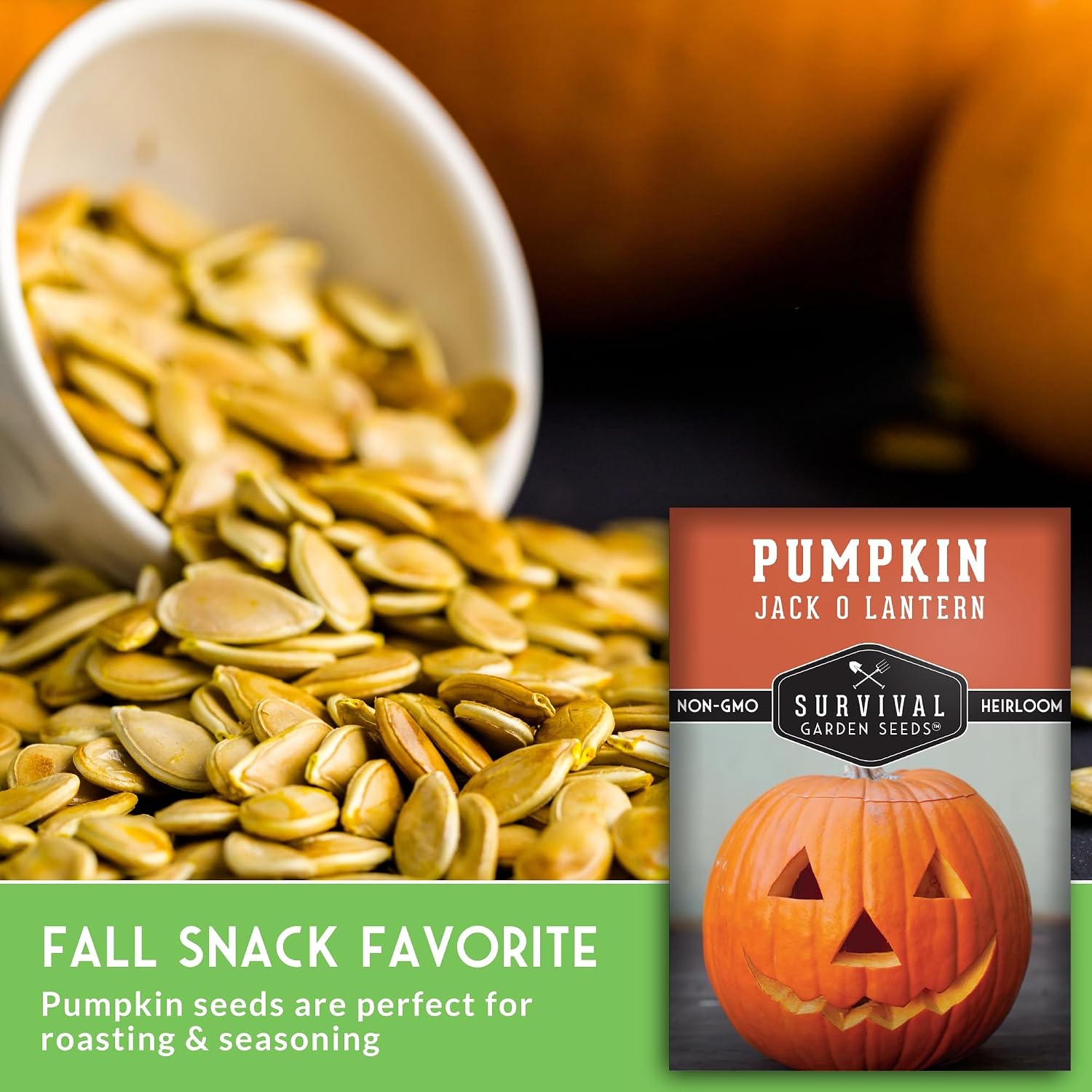 Jack O' Lantern Pumpkin Seeds for Planting - 1 Pack