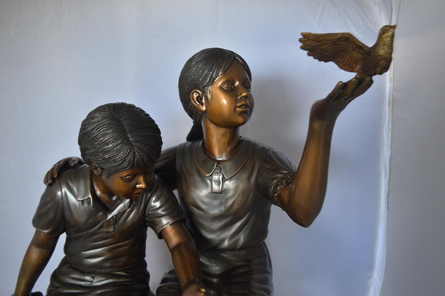 Nifao Children Rock, Kids Outdoor Medium Bronze Statue, 36"L x 30"W x 44"H