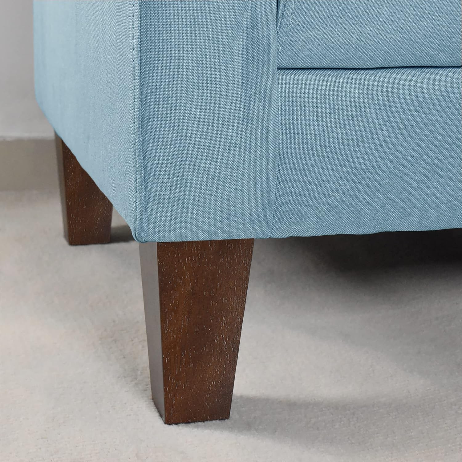 Sofa Legs Square Bed Feet 2 inch Wood Replacement Leg for Furniture Set of 4, Dark Brown