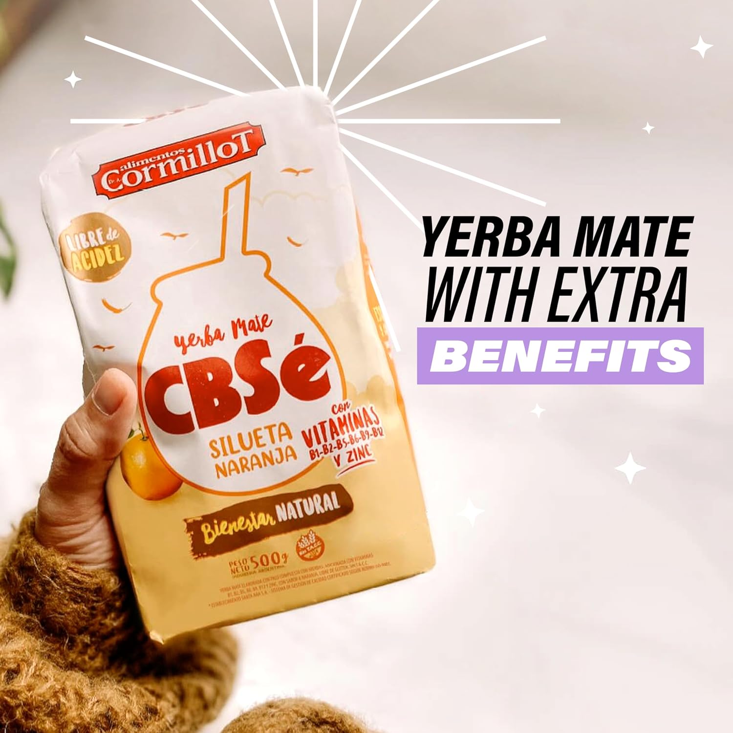 CBSe Silueta Naranja Yerba Mate – 500g (1.1 lb) Loose Leaf Herbal Tea – Argentine Yerba with Natural Orange Flavor – Light, Citrus-Infused.