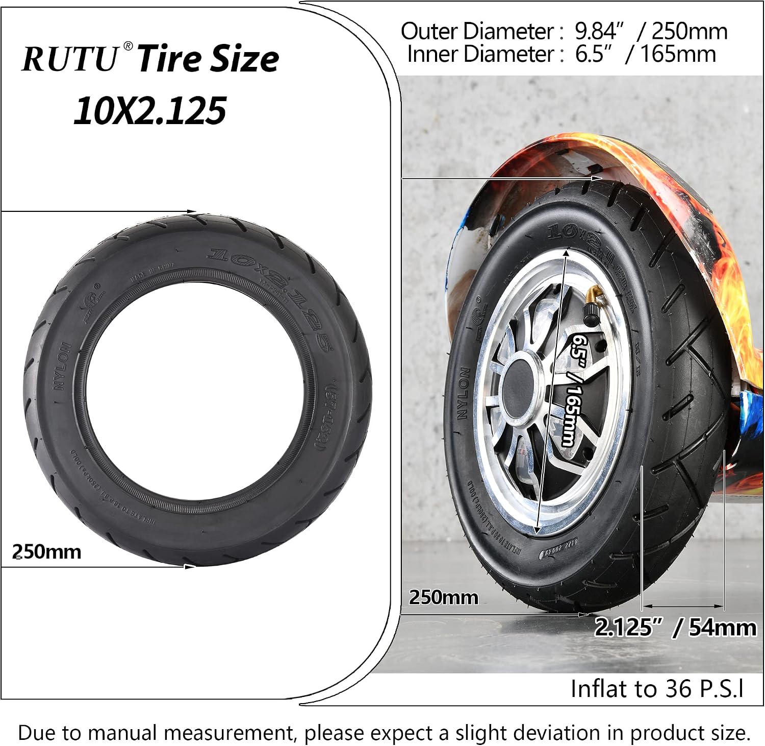 10x2 / 10x2.125 Tire, For 10 inch Tires with 6 inch Rims
