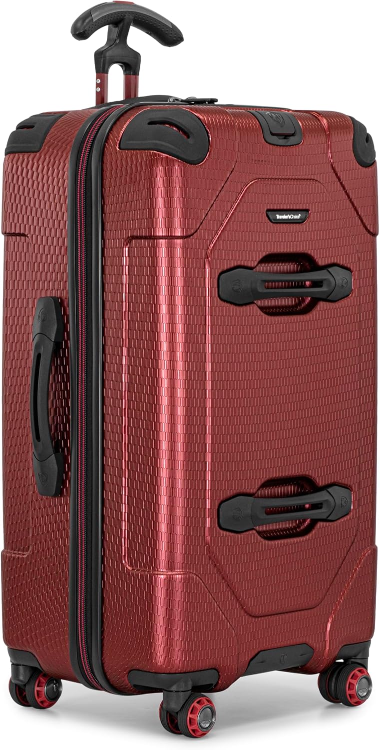 Traveler's Choice Maxporter II Polycarbonate Hardside Trunk with Spinner Wheels, Navy, 31-Inch Large Trunk