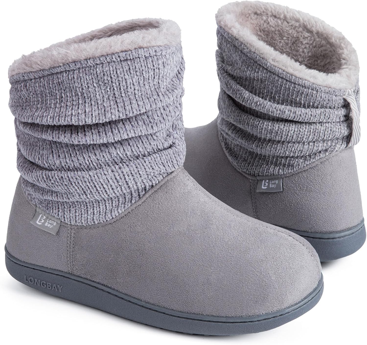 LongBay Slippers Boots for Women Warm Winter Fuzzy Bootie House Shoes Gifts