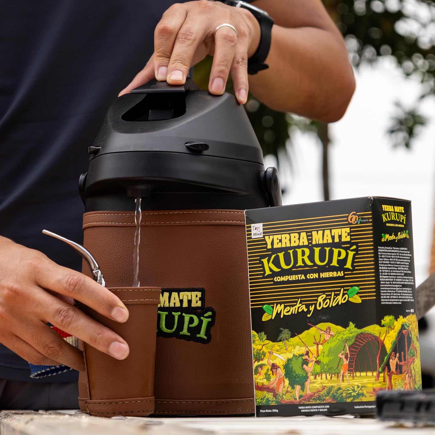 Kurupi Yerba Mate with Mint & Boldo 500 g (1.1 lb) | Paraguayan Herbal Loose Leaf Blend | Refreshing Natural Mate Tea with Mint & Boldo Leaves