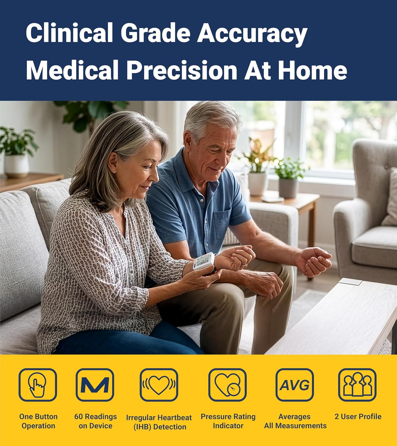 A&D Medical UB-543 Wrist Blood Pressure Monitor, 2 Users, Cuff 5.3-8.5" | BP Adjustable Cuff (5.3-8.5"), 2 Users, One Button Operation, LCD Display, 60 Memory, Carrying Case, 2 AAA Batteries
