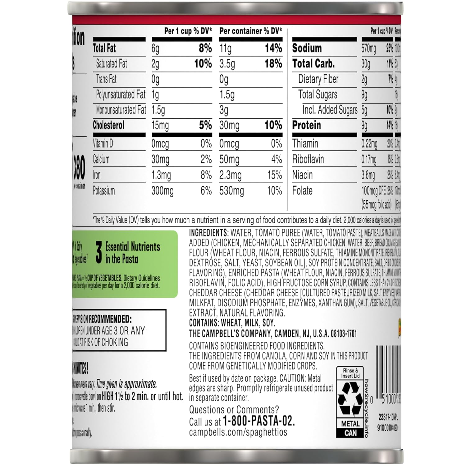 SpaghettiOs Original Canned Pasta, 15.8 oz Can (Pack of 4)