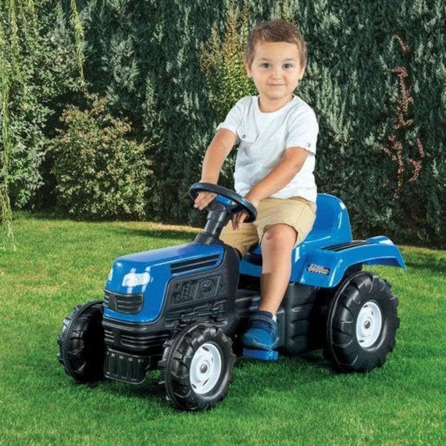 DOLU Ranchero Pedal Operated Ride On Tractor for Kids, Indoor Outdoor Toy Vehicle with Fun Horn and Sturdy Build for for Ages 3 Years and Older, Blue