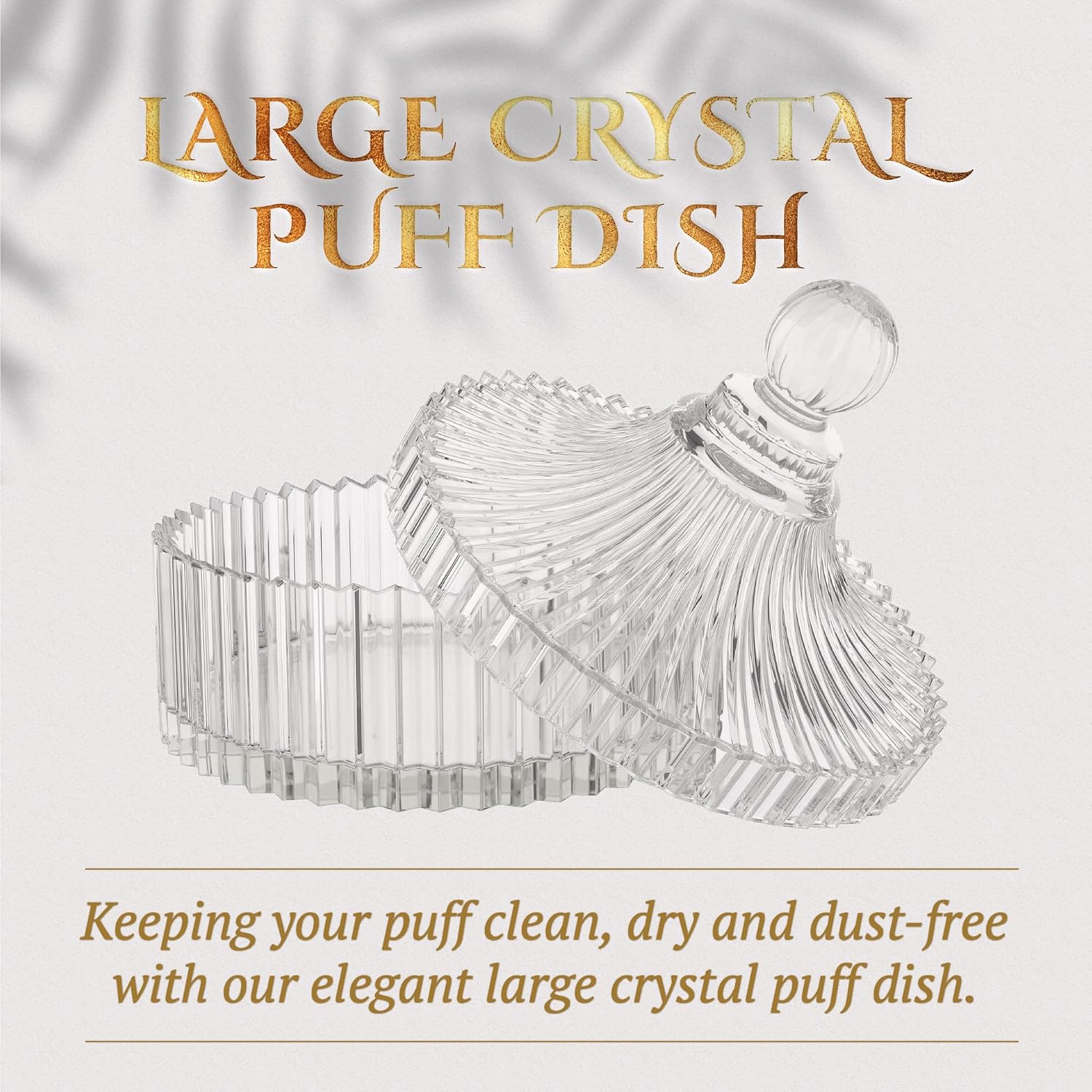 Shelley Kyle Large Lidded Crystal Puff Dish (Puff not Included)