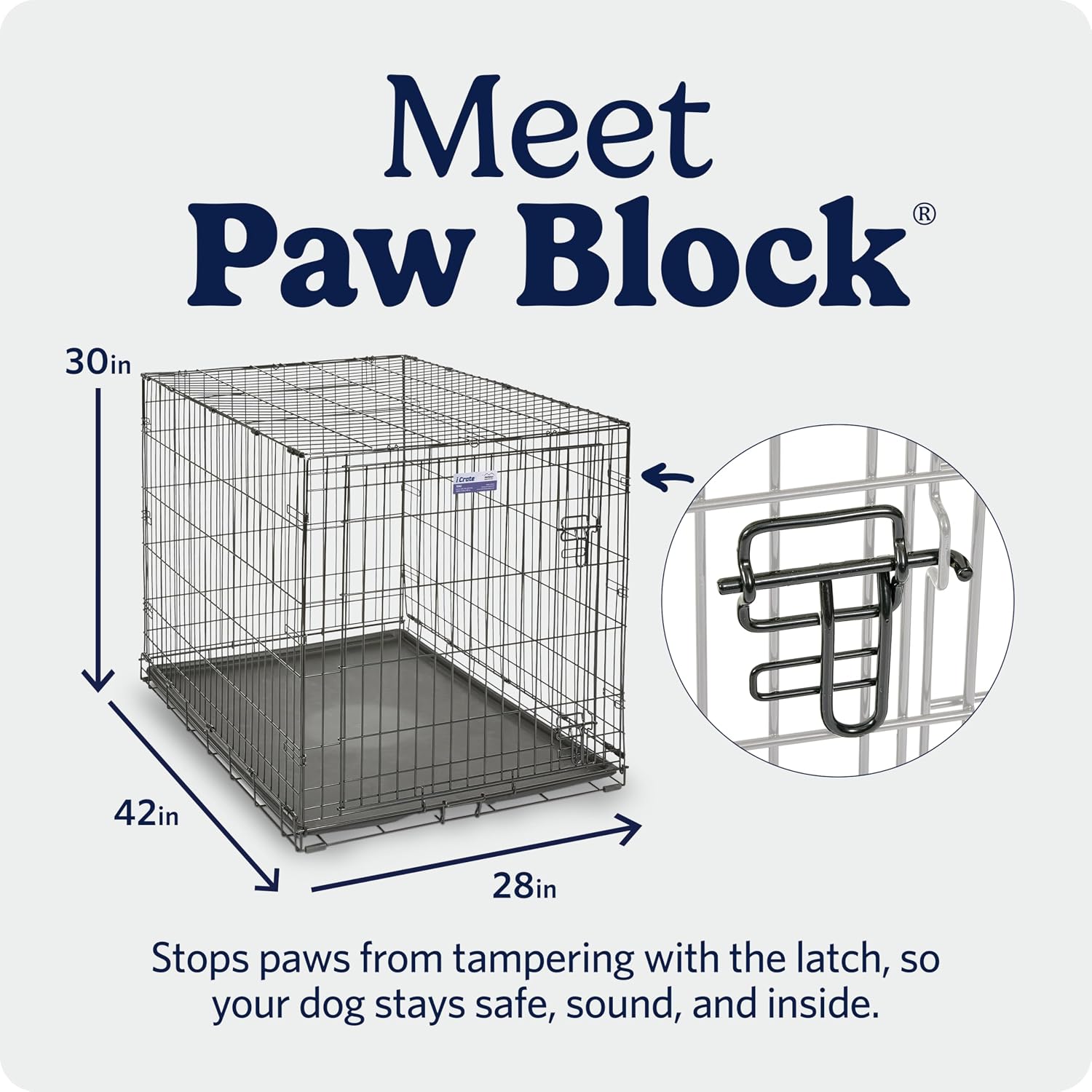 MidWest Homes for Pets 48-Inch iCrate for Extra-Large Breeds, 90-110 lbs, Single Door Folding Dog Crate with Divider Panel, Leak-Proof Tray & Secure Latches, Portable, Durable & Easy to Assemble