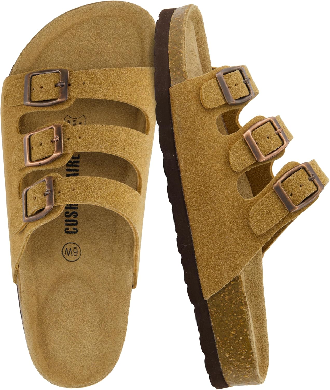 CUSHIONAIRE Women's Lela Cork footbed Sandal with +Comfort