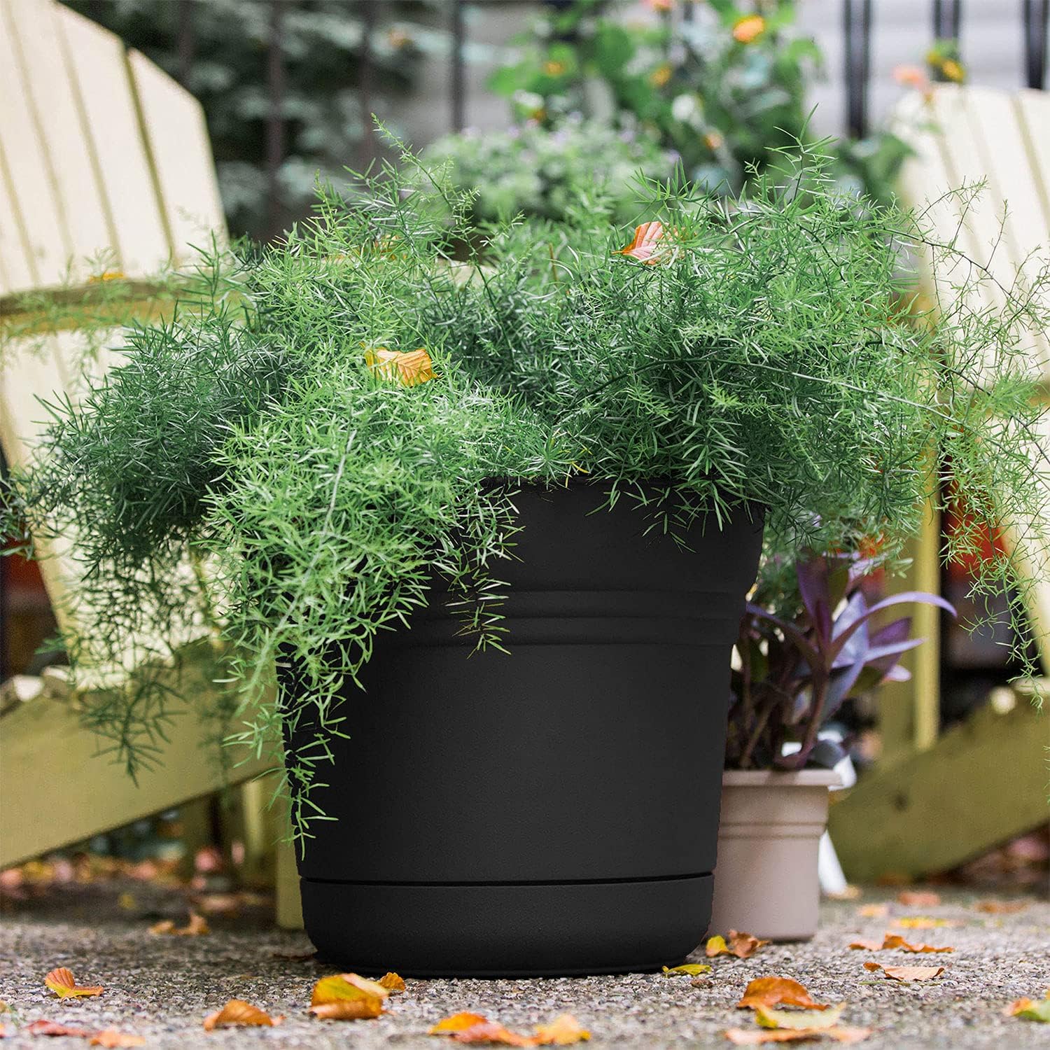 Bloem Saturn Planter with Saucer, 10", Calypso (SP1027)
