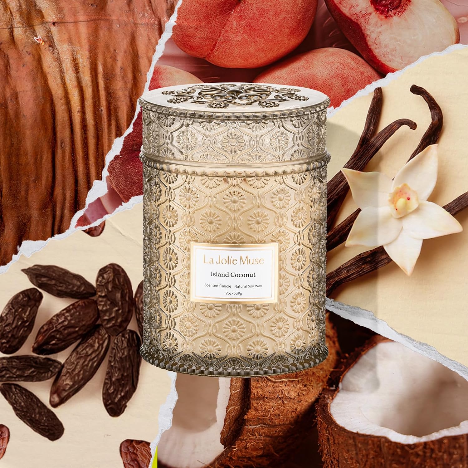 LA JOLIE MUSE Starlit Fir Pine Scented Candles for Home,19 oz Natural Soy