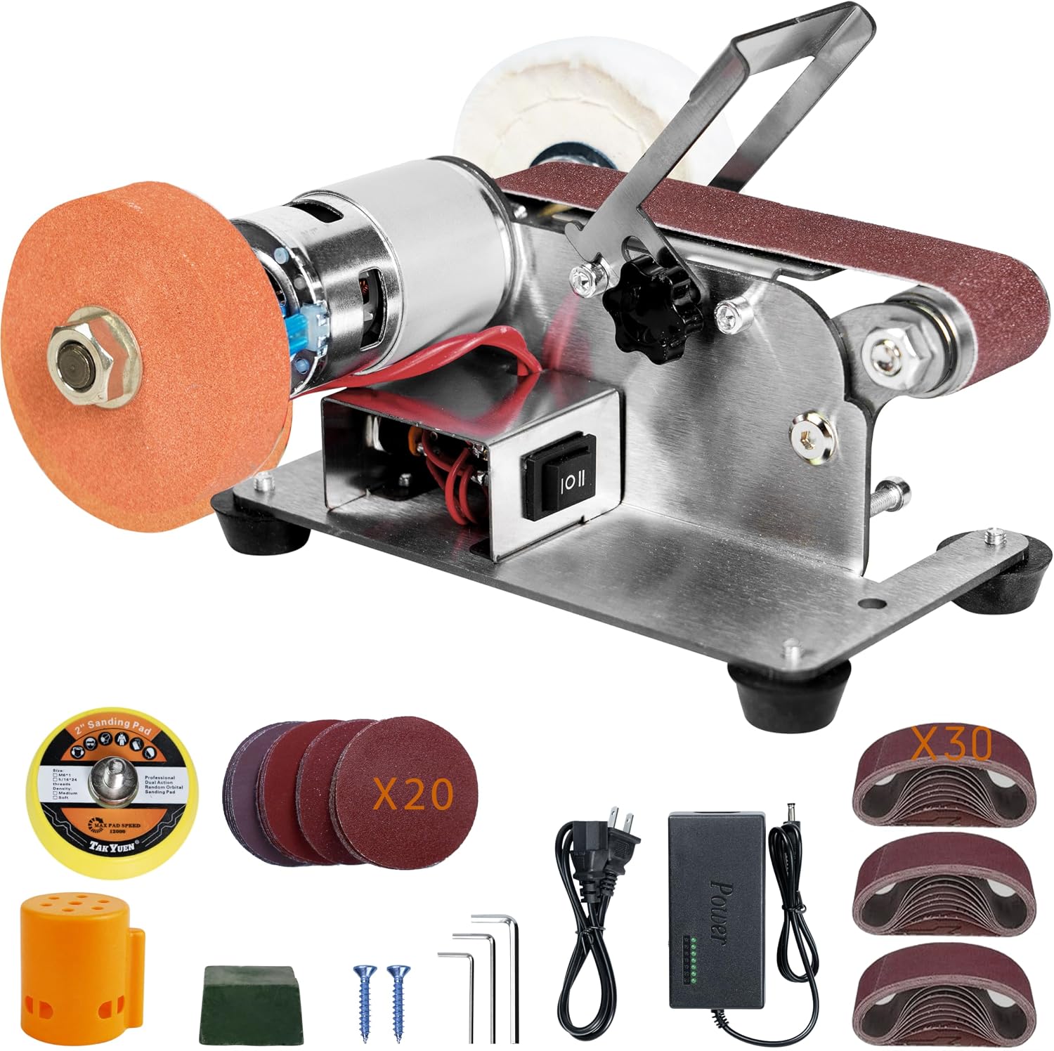 Mini Belt Sander, Electric Small Sander Knife Sharpener, 5"x6.8"x5.5" | Compact Design, Multi-Purpose, Electric Powered, Knife Sharpening, Portable Sander