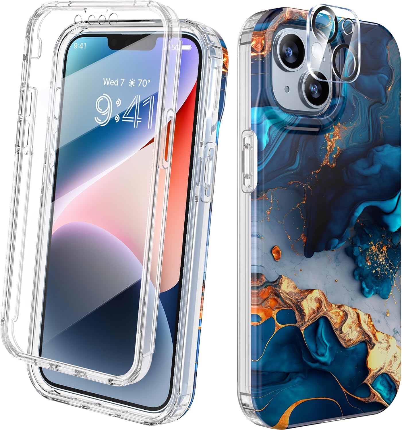 Diaclara Designed for iPhone 12 Mini Case, Full Body Rugged with Built-in Touch Sensitive Anti-Scratch Screen Protector