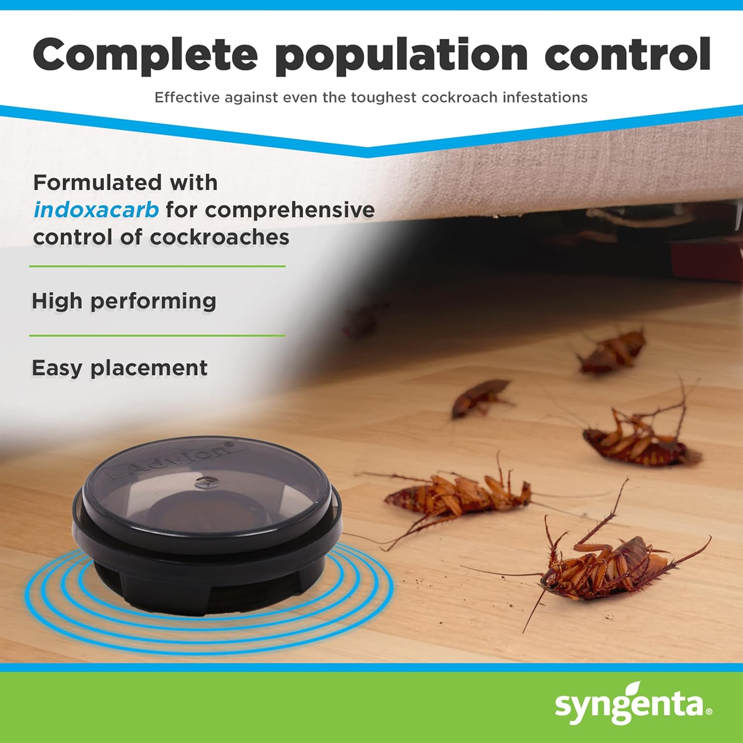 Syngenta A20378A Advion Cockroach Bait Arena Insecticide, 60Count Bag