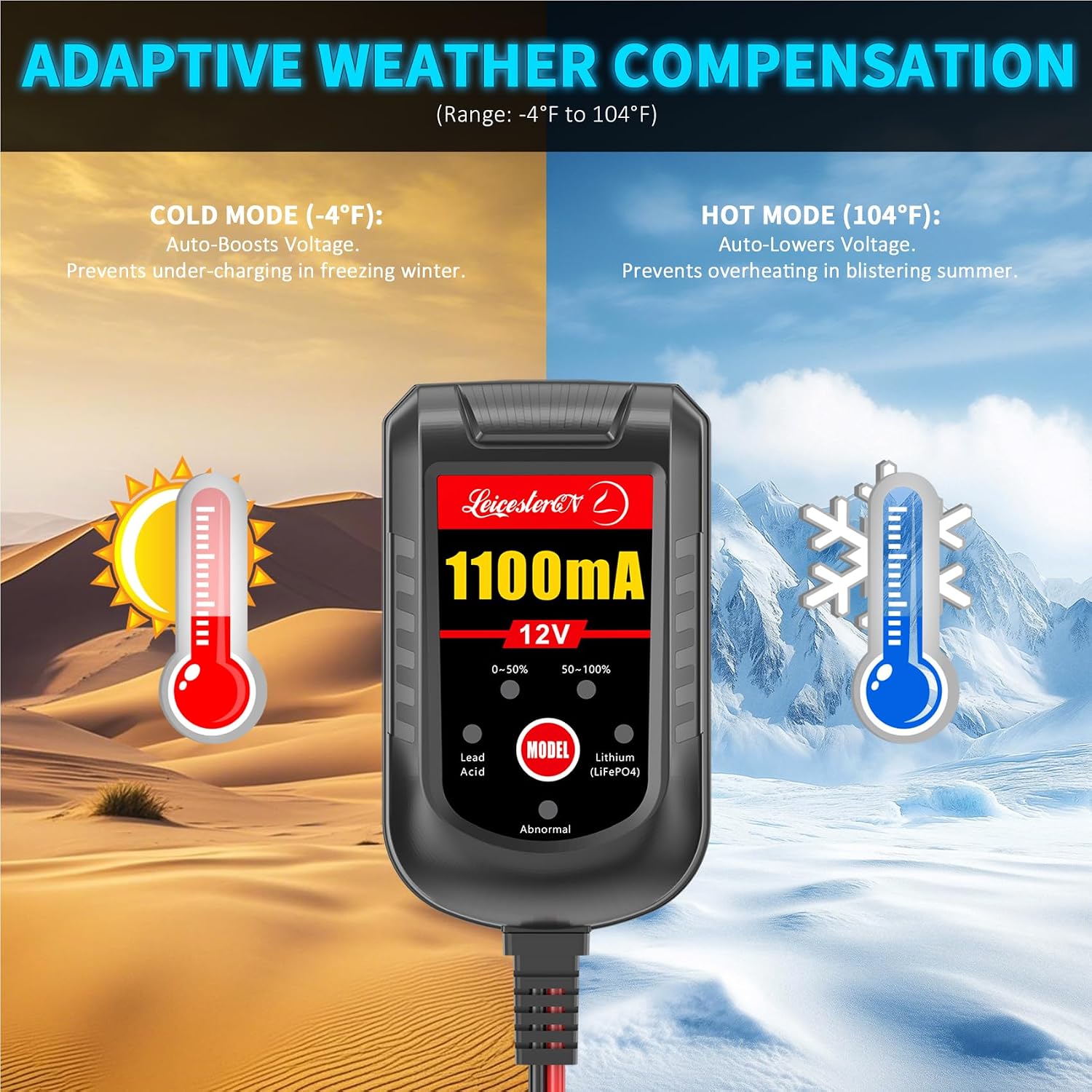 2A Battery Maintainer & Trickle Charger, 6V 12V Smart Float Charger with Pulse Repair Mode, 10FT Extra Long for Motorcycle, Automotive Car, Lawn Mower, Marine Boat, ATV, SLA, AGM, Gel, LiFePO4