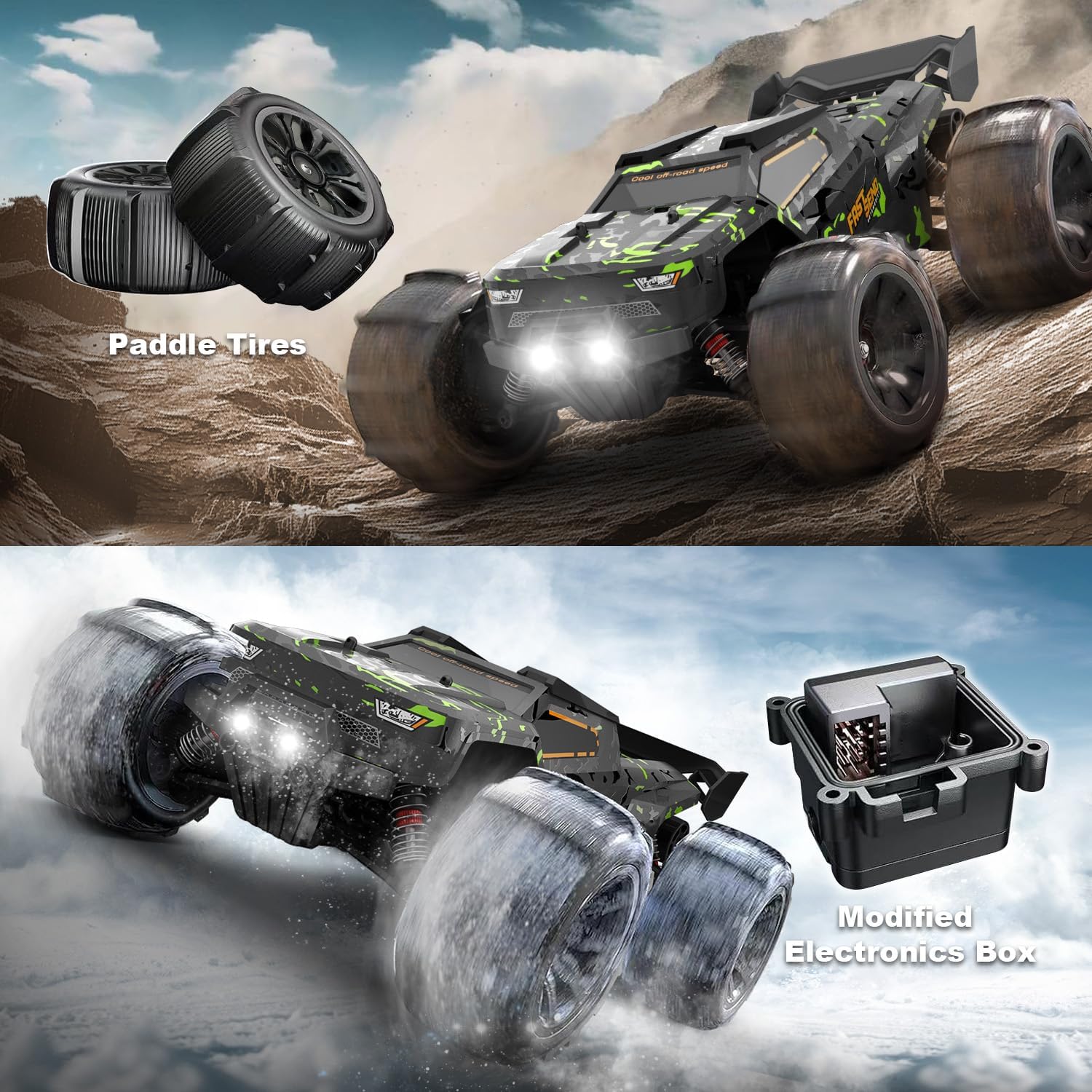 1/14 Brushless RC Cars for Adults Fast 50+ mph, RC Trucks 4x4 Offroad Waterproof, Electric Powered High Speed Remote Control Car