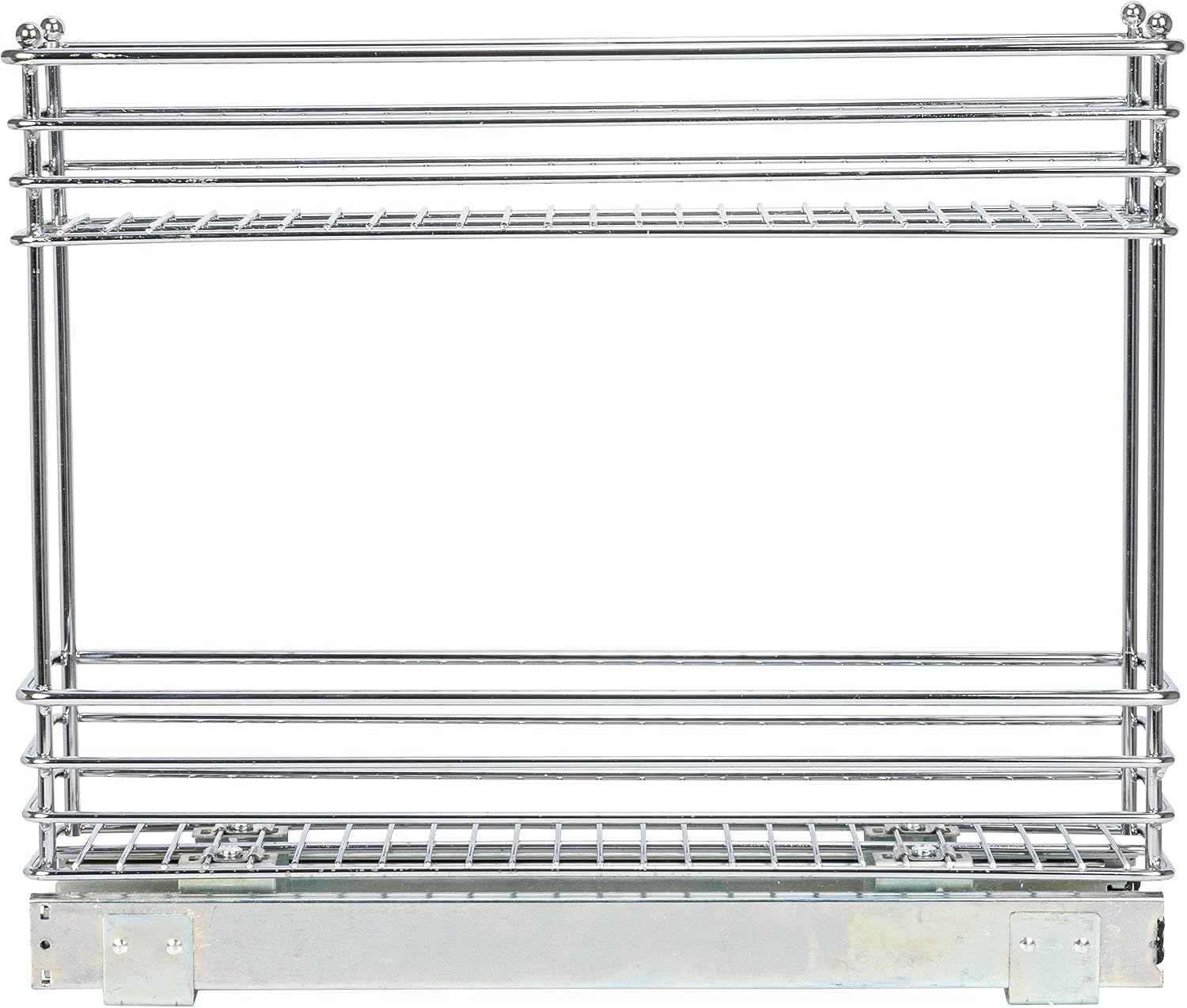 Household Essentials Glidez 2‑Tier Multipurpose Chrome‑Plated Steel Pull‑Out/Slide‑Out Under Cabinet Organizer, Chrome Finish
