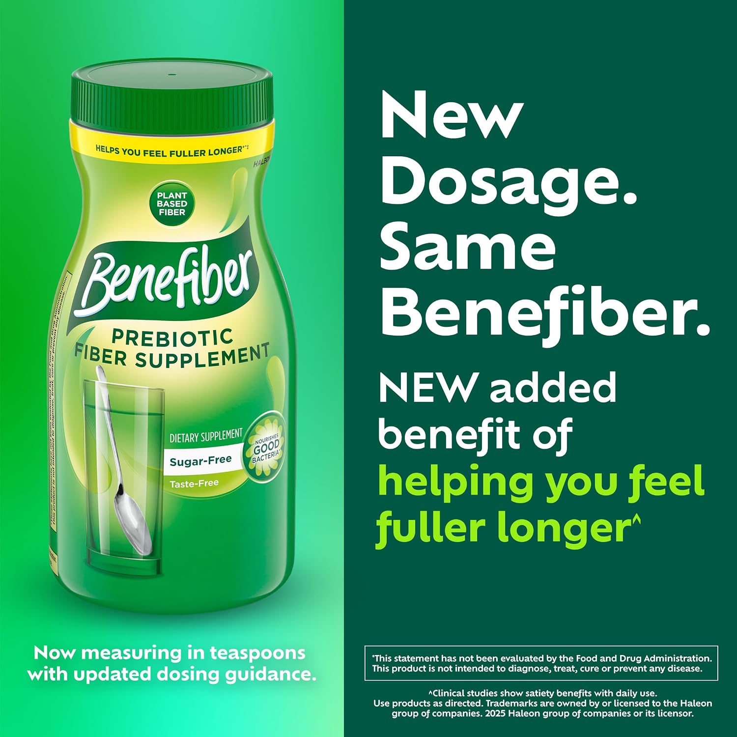 Benefiber Prebiotic Fiber Supplement Powder, Unflavored, 124 Teaspoons | Plant-based Prebiotic Fiber Powder, Sugar-Free, Dissolves Clear and Tasteless, GLP-1 Support for Digestive Health
