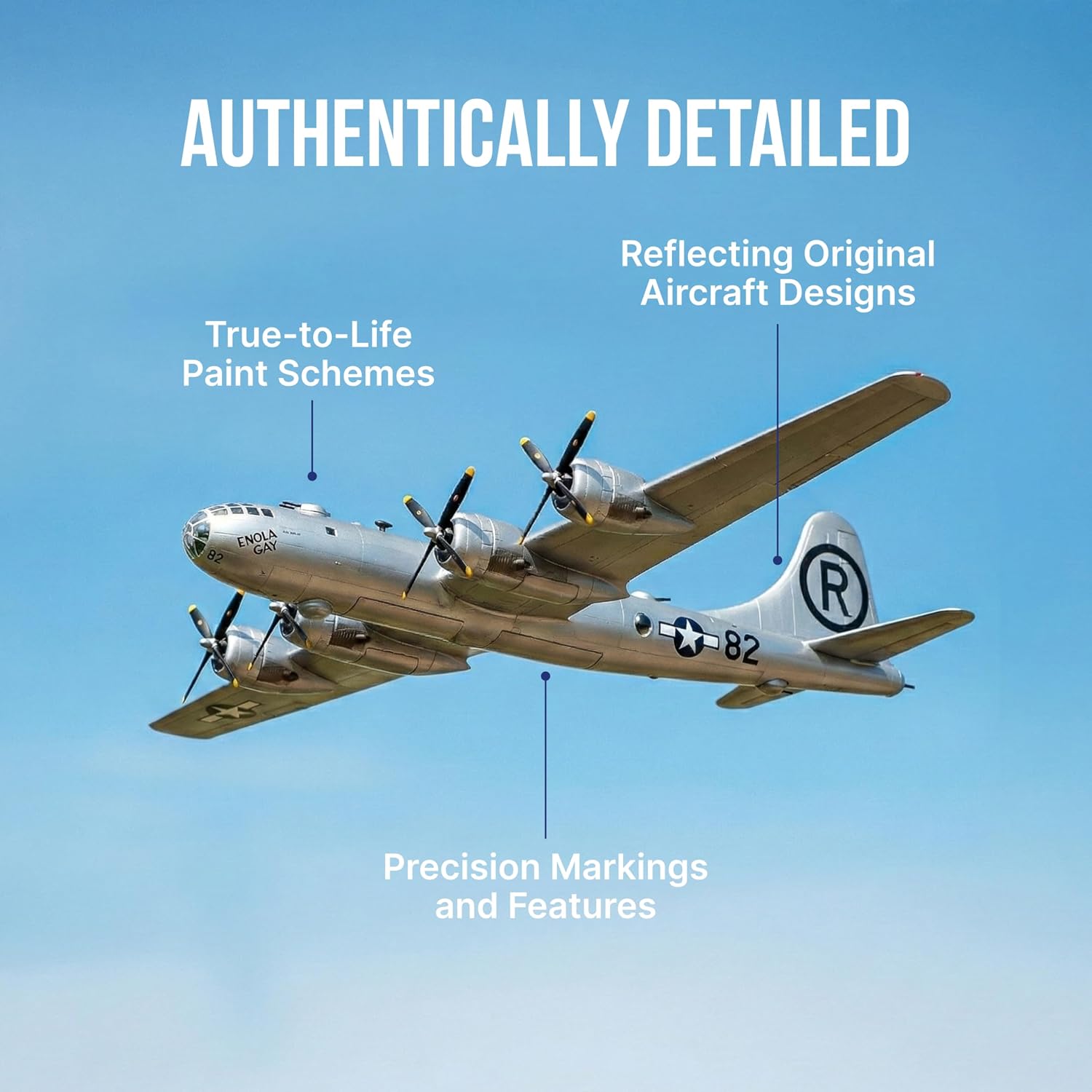 Daron Worldwide Trading B-29 Superfortress Enola Gay Vehicle (1:200 Scale), White