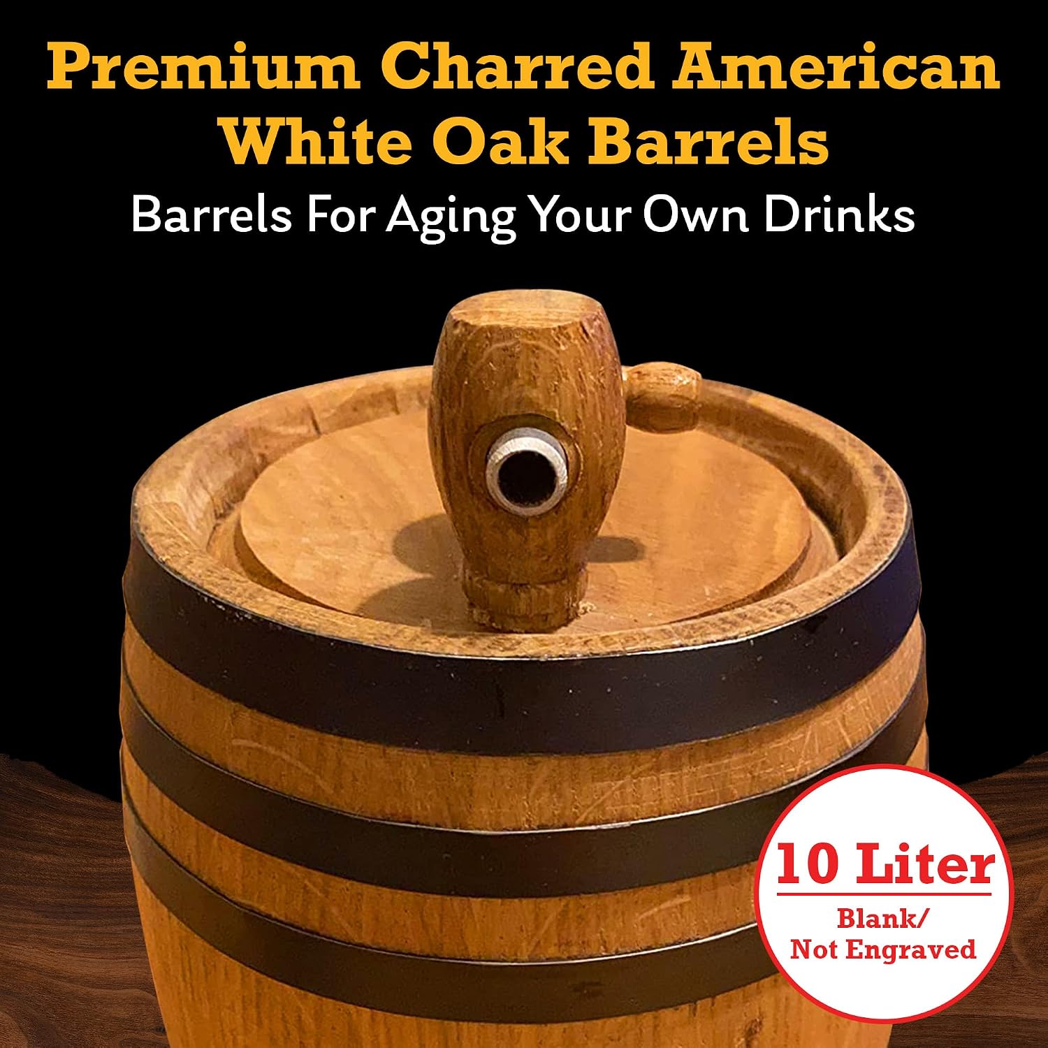 3L Charred Oak Aging Barrel for Whiskey, Rum & Wine
