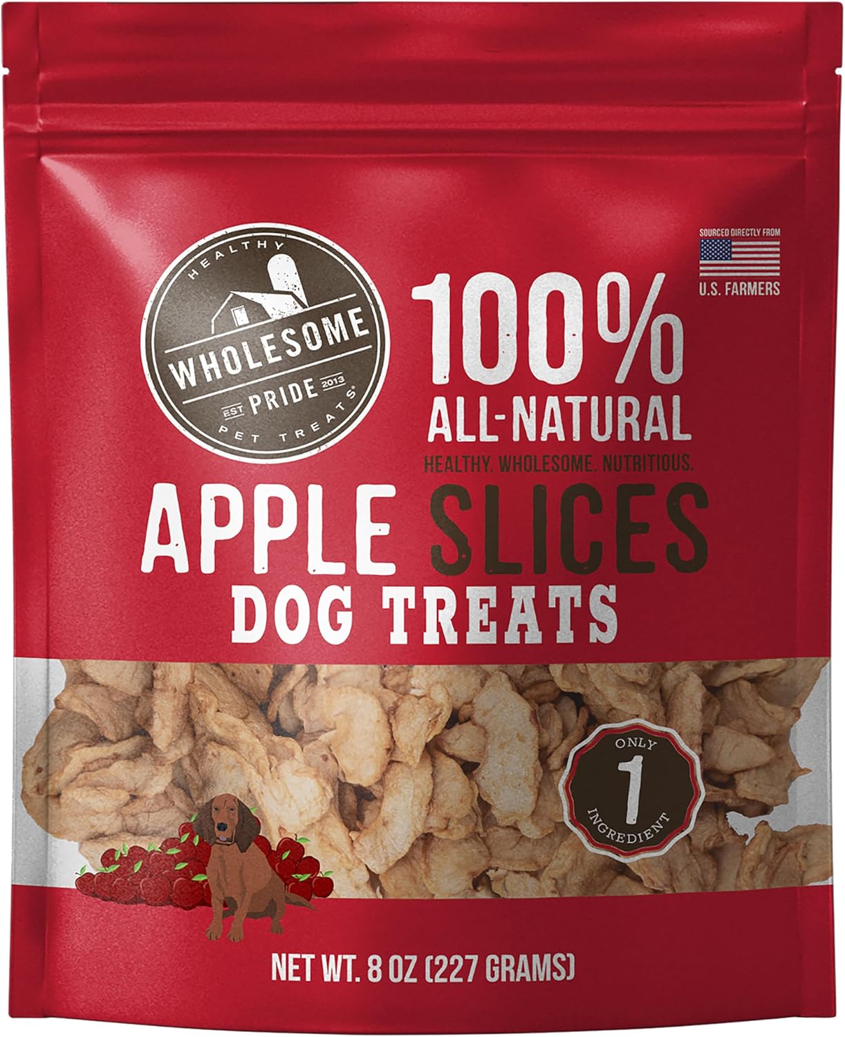 Wholesome Pride Banana Bites Dog Treats – 2-Ingredient Banana Chips for Dogs, Grain-Free, Banana & Coconut Oil, 8 oz