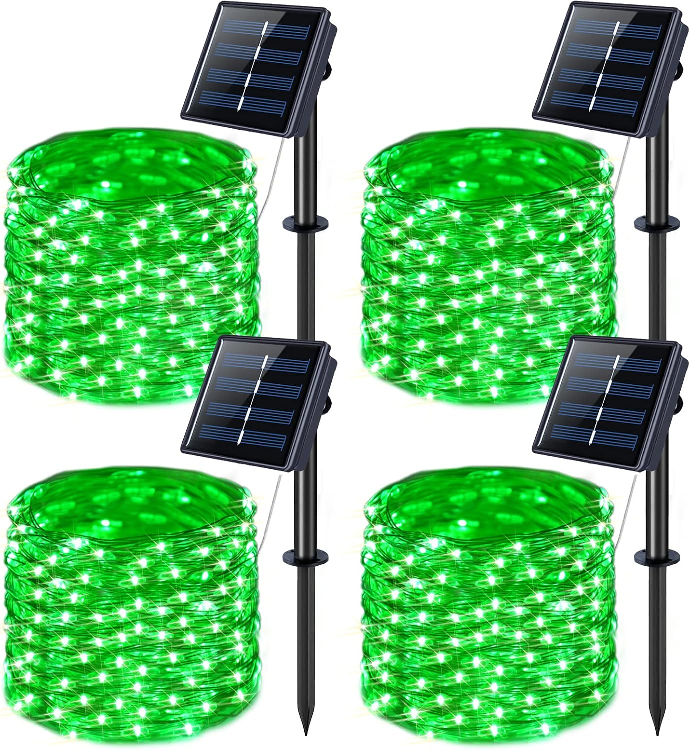 JMEXSUSS 2 Pack Solar String Lights Outdoor Total 66FT 200LED Fairy Lights | Outdoor Waterproof, 8 Modes Solar Christmas Lights for Outside Garden Tree Patio Yard Wedding Christmas Decorations, White