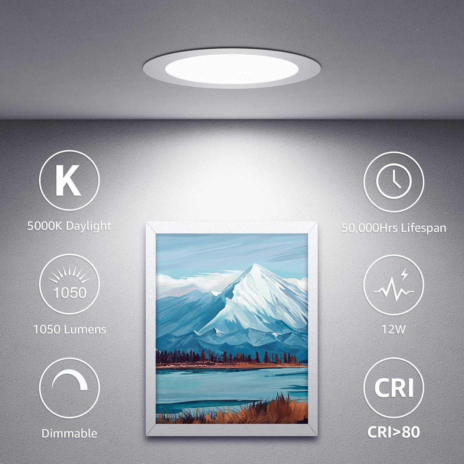 Lepro 6 Pack 6 Inch LED Recessed Ceiling Light with Junction Box, 5000 Kelvin Daylight Wafer Ultra-Thin, 1050 Lumen Dimmable Retrofit Downlight
