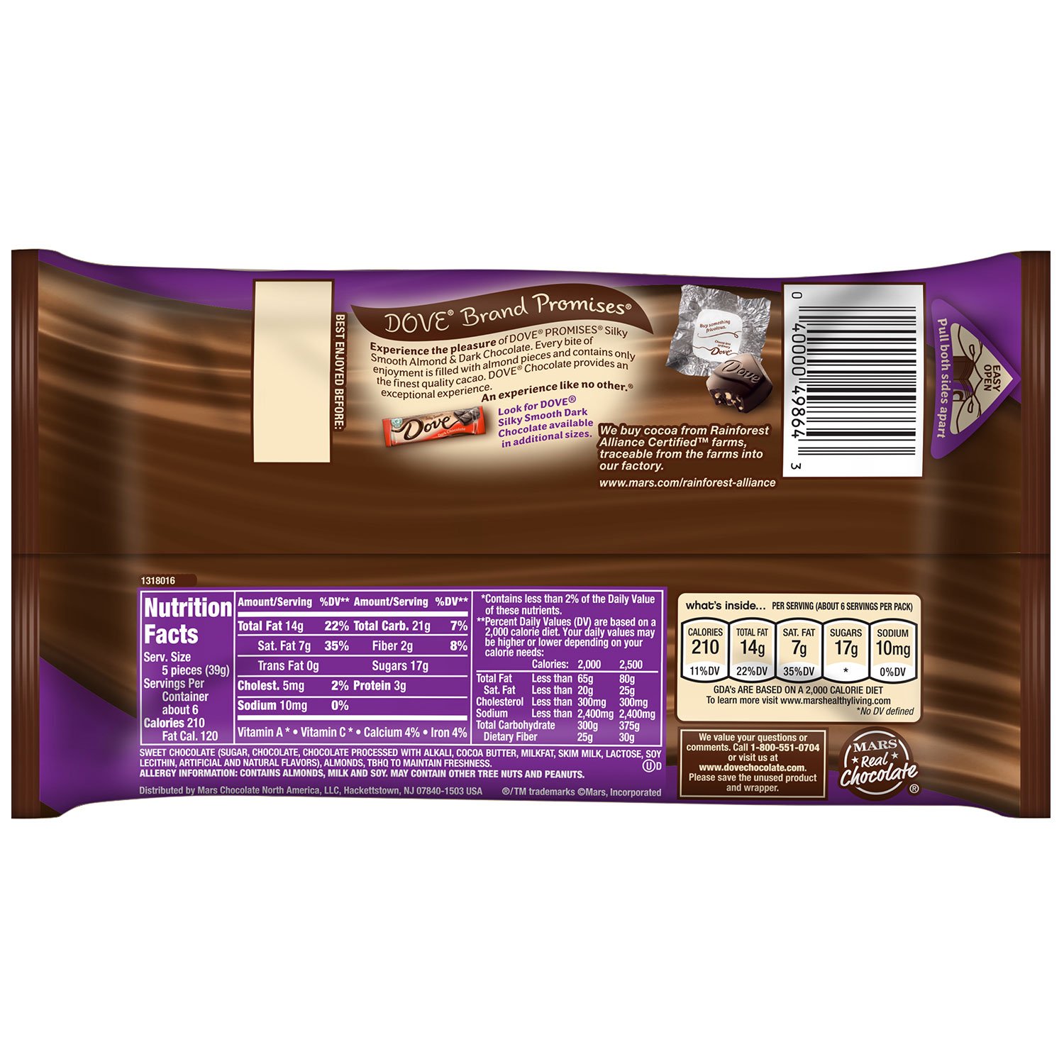 Dove Promises Almond and Dark Chocolate Candy 7.94-Ounce Bag