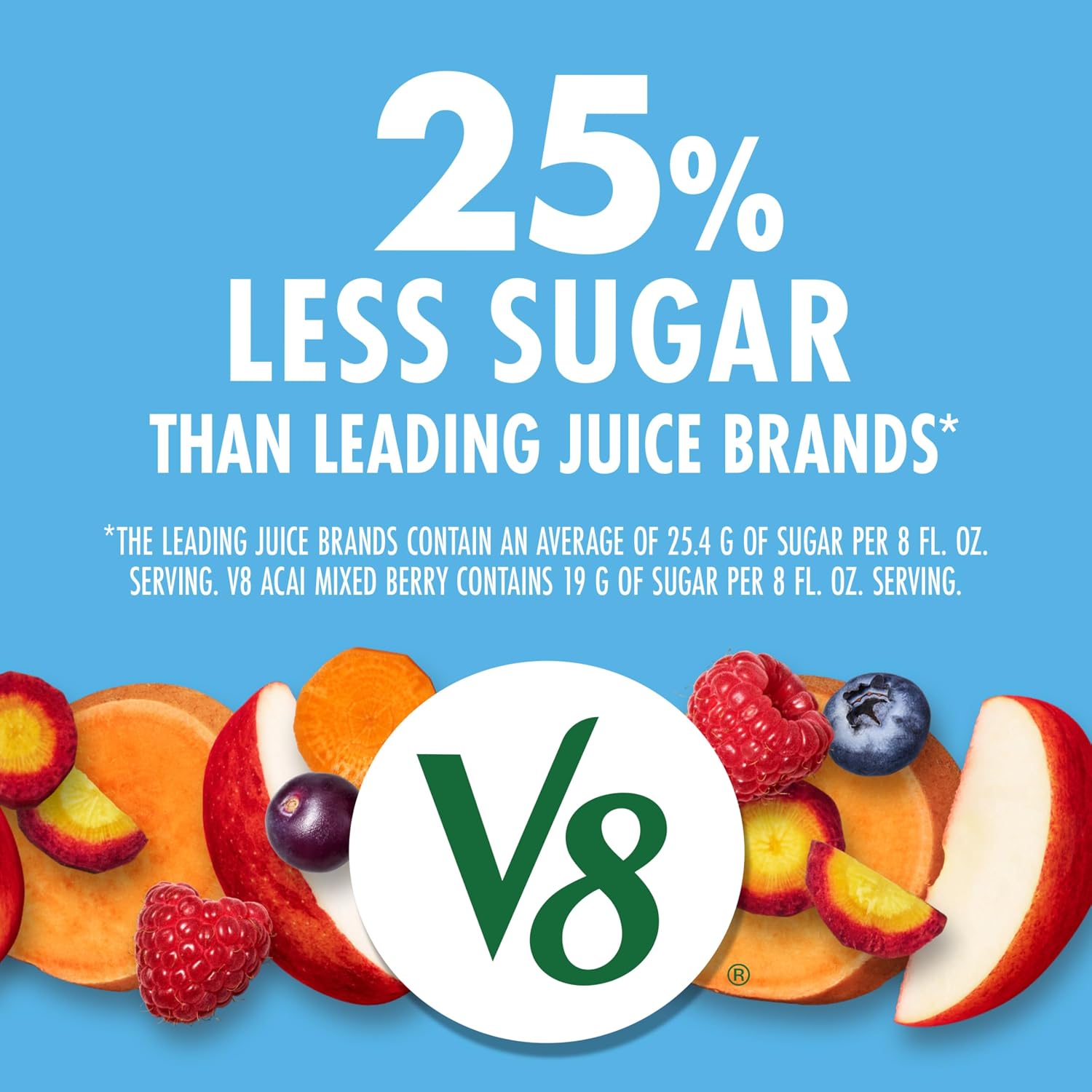 V8 Blends 100% Juice Pomegranate Blueberry Juice, Fruit and Vegetable Juice Blend, 46 Fl Oz Bottle