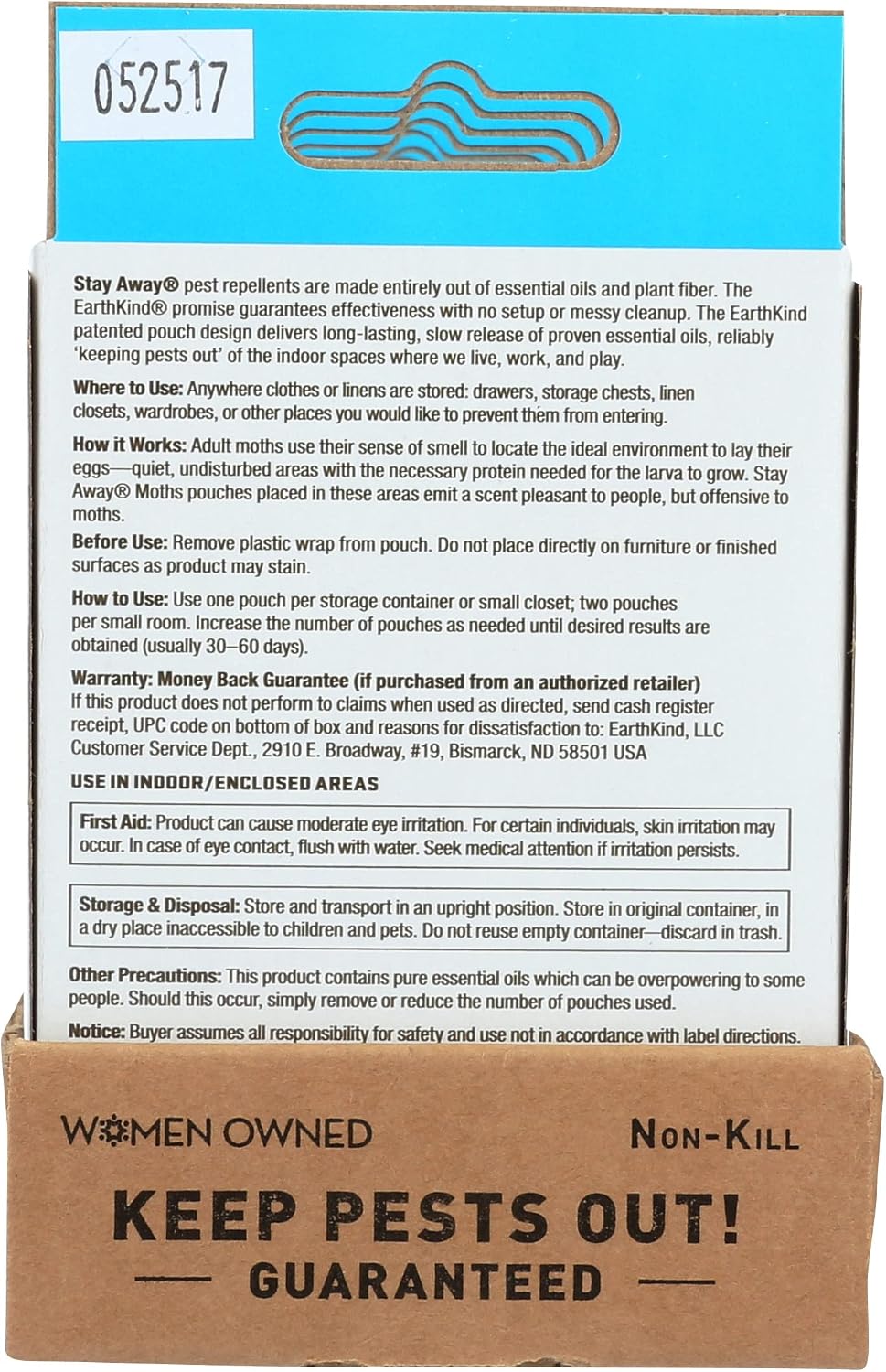 Earthkind Stay Away, Moth Repellent, 2.5 Ounce